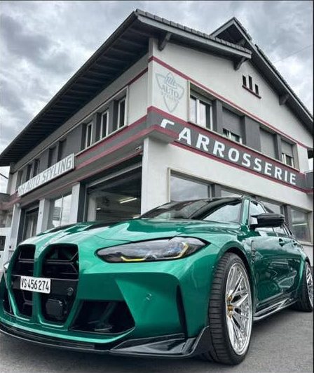 Atelier NH Auto Styling avec une BMW M3 verte